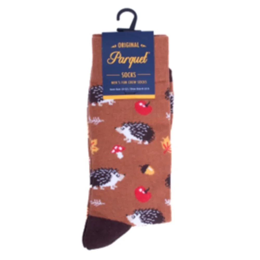 Crew Socks - Hedgehog / Mushroom/ Acorn/ Apple Fall Theme - Mens - NWT